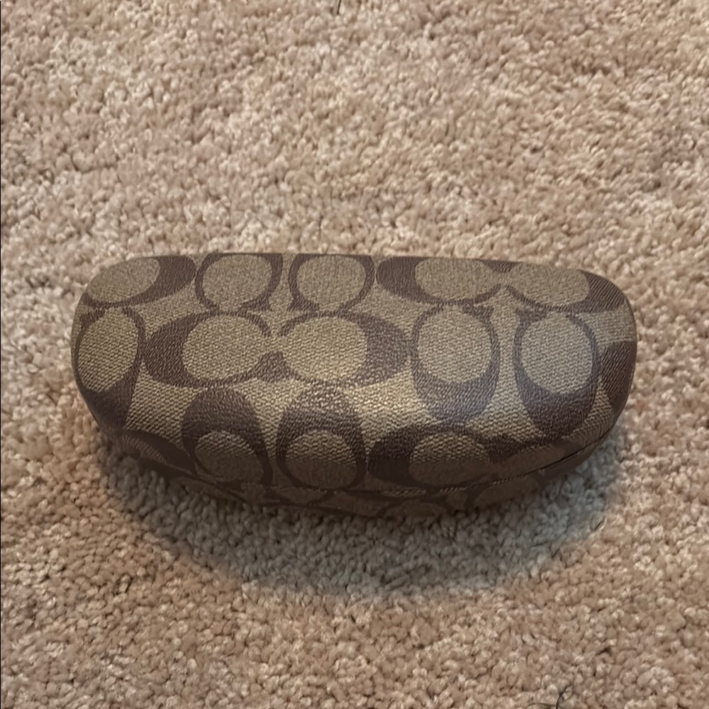 Like New Coach Brown Patterned Eyeglass Case